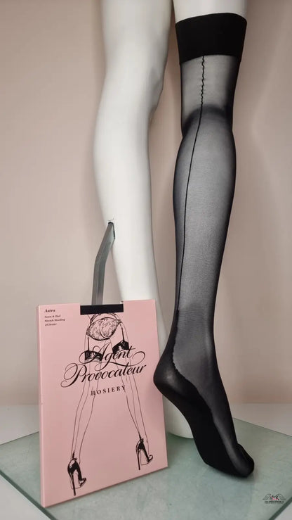 Agent Provocateur Punčochy Seam a Heel Stretch Stocking 15 Denier přitažlivé strečové podvazkové punčochy