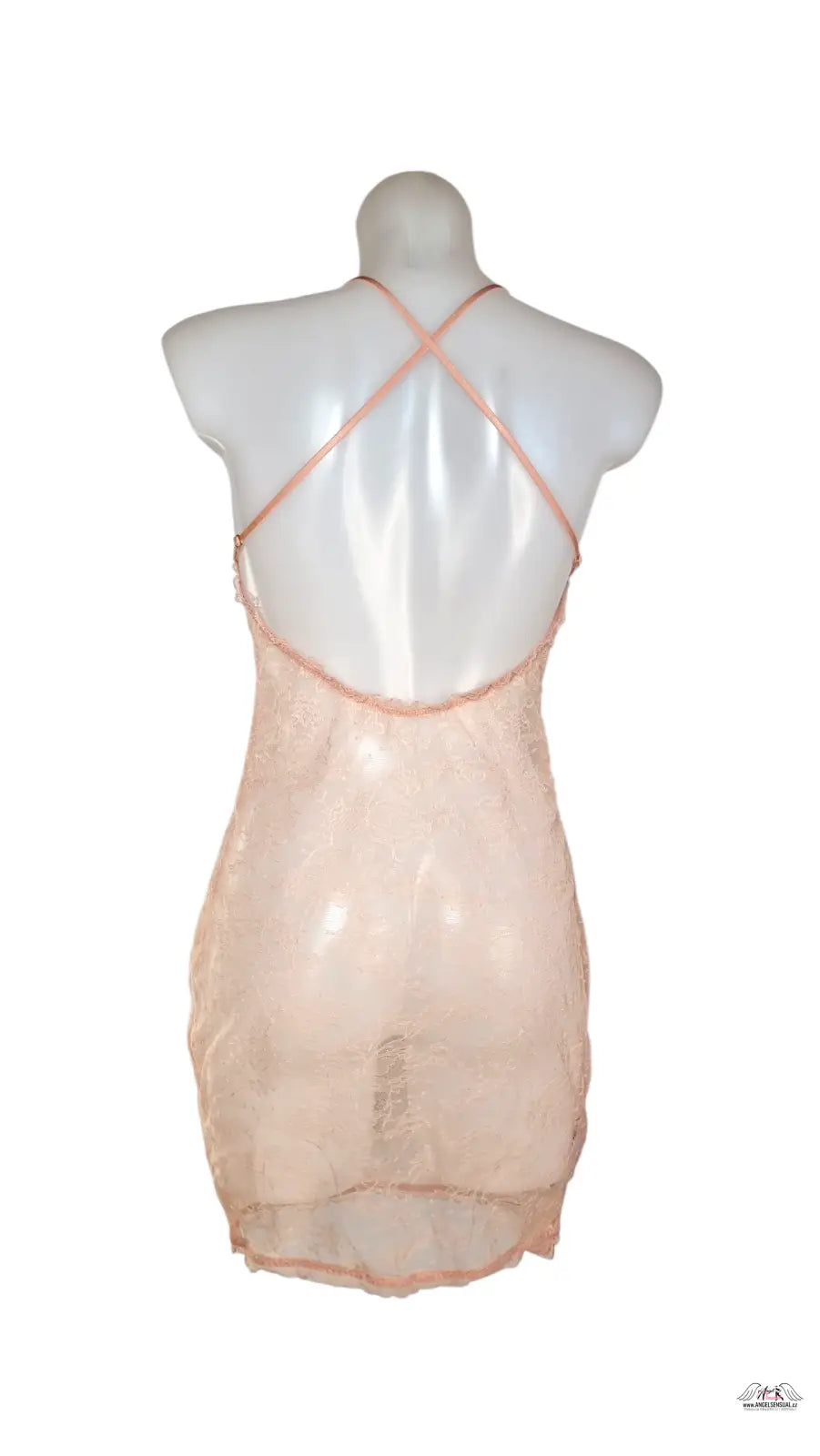 Luxusní košilka Hinda s průsvitkou a posuvnými ramínky, backless design