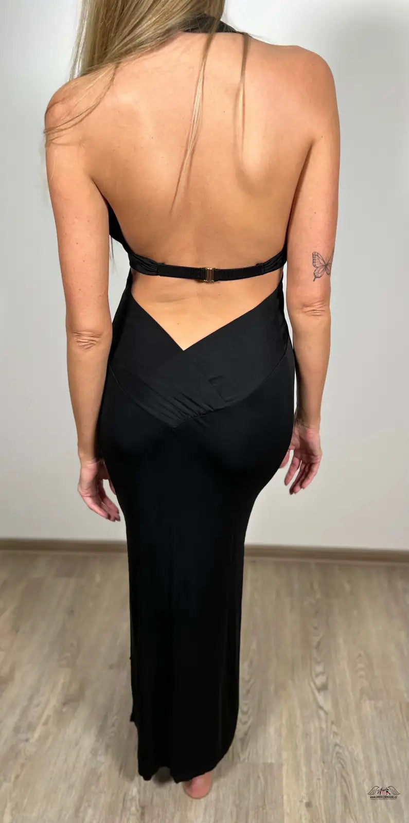 Backless černé maxi šaty Agent Provocateur Hedvábné Šaty Martina Cover Up