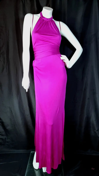 Magenta halter-neck šaty terese od Agent Provocateur, luxusní Victoria’s Secret styl