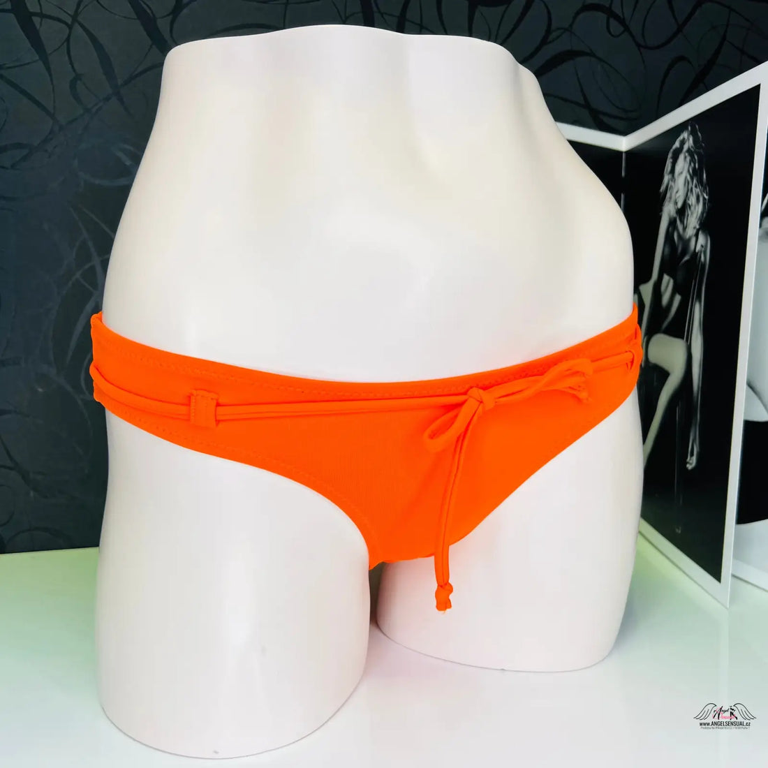 Oranžový spodní díl plavek Agent Provocateur Honore s ozdobnou šňůrkou, stylový spodní díl