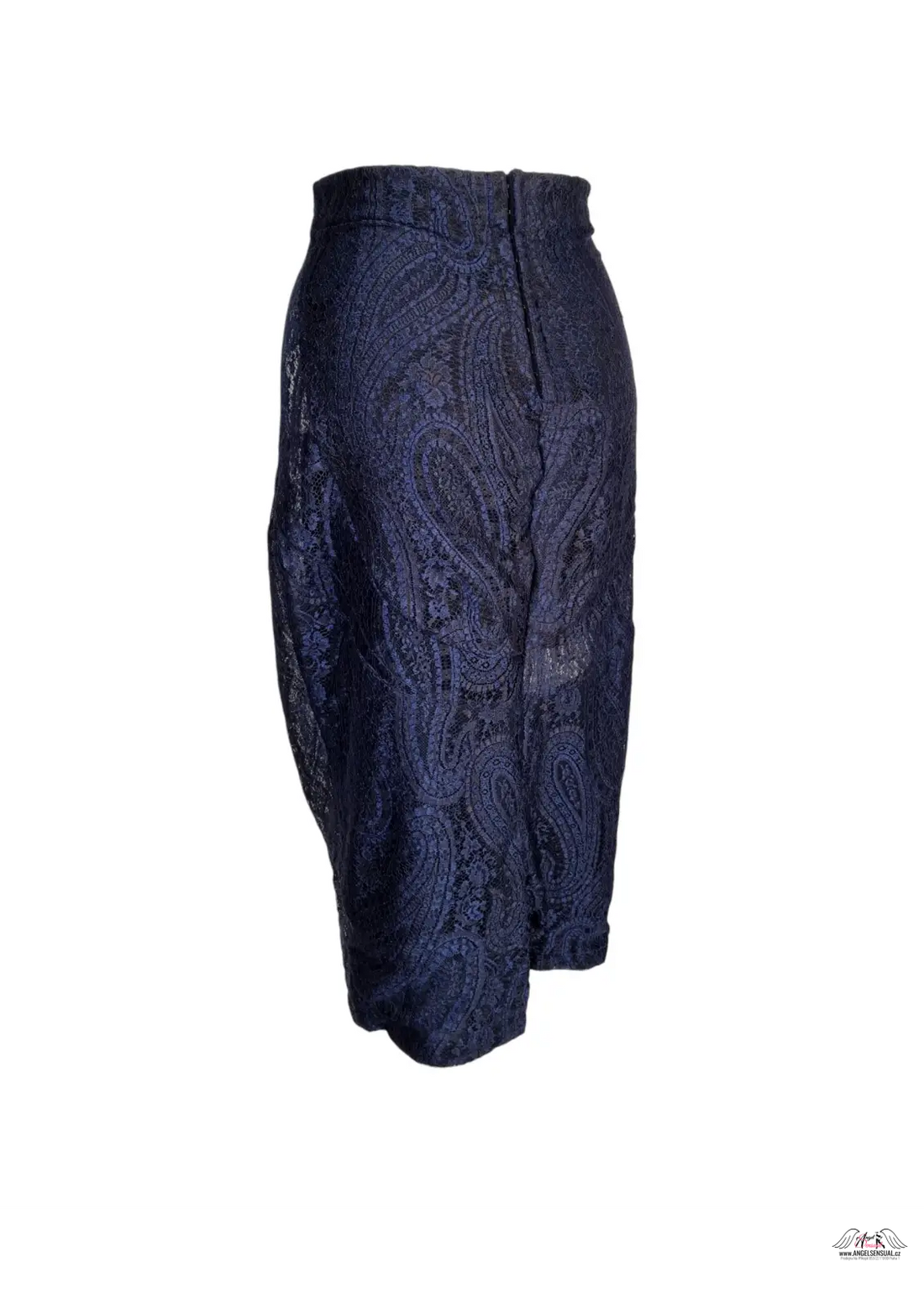 Dark blue krajková sukně zvýrazňuje křivky s paisley vzorem, Agent Provocateur Sukně Madison