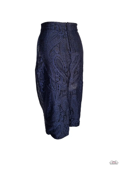 Dark blue krajková sukně zvýrazňuje křivky s paisley vzorem, Agent Provocateur Sukně Madison