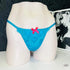 Teal lace thong s růžovou mašlí z kolekce Tanga Lavelle, luxusní tanga Lavelle