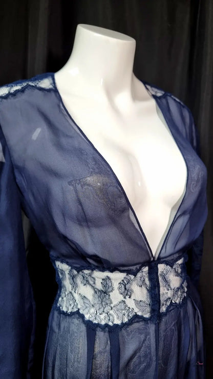 Agent Provocateur luxusní Župánek Willa, průhledný modrý lingerie župan, apparel &amp; accessories