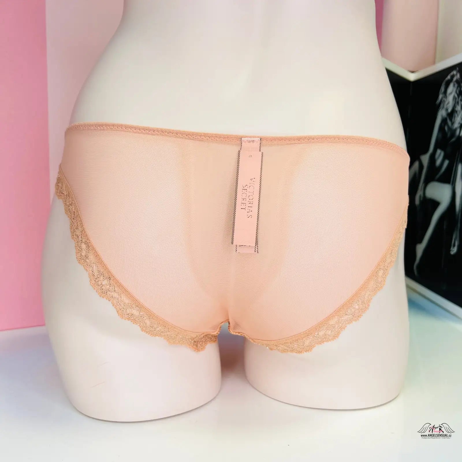Růžové kalhotky Cheekini s krajkovým lemem a jiskřivými detaily
