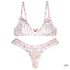Růžová a bílá sada spodního prádla Cinta s tiskem baletky, krajkou a satinovými popruhy. Automatická sleva na celou objednáv