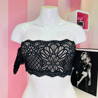 Černý krajkový top na manekýně Dokonalý krajkový top Braletka pro eleganci a pohodlí
