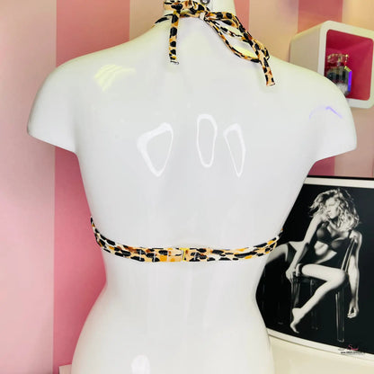 Bílý manekýn s leopardím bikinovým topem Elegantní Horní Díl Plavek