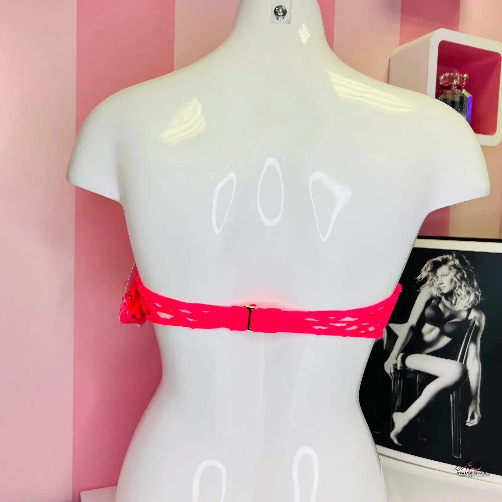 Neon růžová bezramínková podprsenka Elegantní Horní Díl Plavek Victoria’s Secret