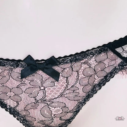 Černé krajkové kalhotky s mašličkou, Elegantní Kalhotky Ariel pro pohodlí