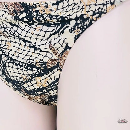 Snakeskin-patterned bikini bottom from Elegantní Spodní Díl Plavek: Marissa