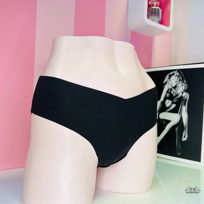 Černé hladké spodní prádlo Elegantní Spodní Prádlo Cheeky s lehkou síťovinou