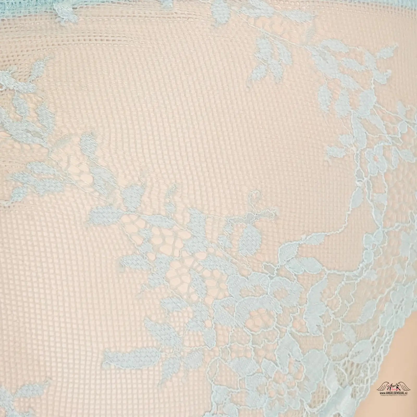 Pale pink and blue abstract pattern with lace textures on Elegantní a stylové kalhotky