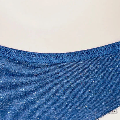 Modrý melírovaný pletený materiál pro Elegantní Tanga s třpytivým efektem