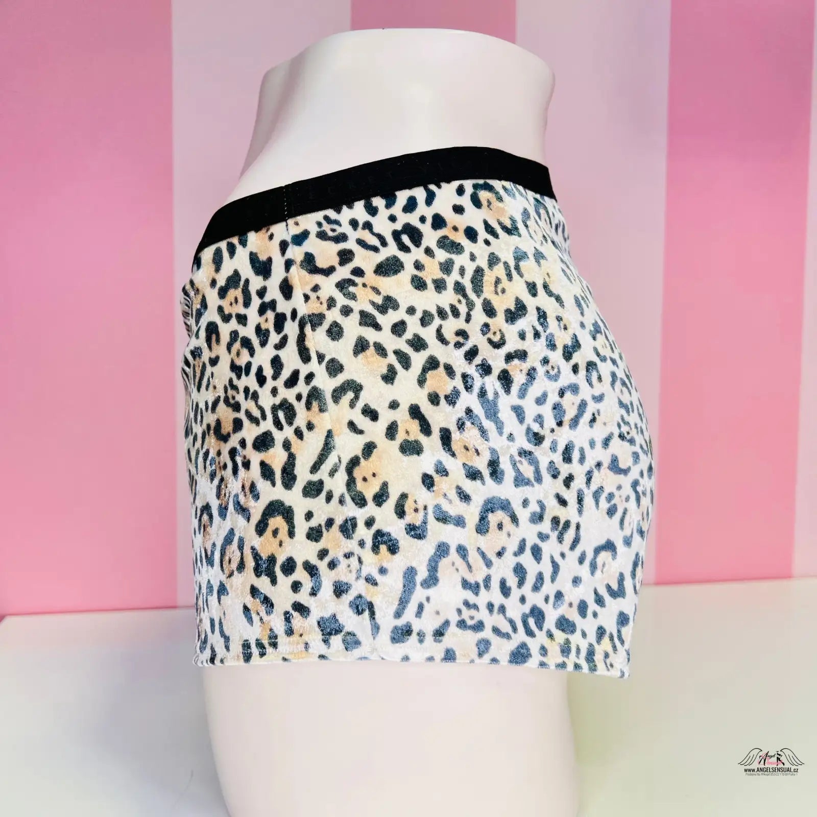 Mini sukně s leopardím potiskem a černým elastickým pasem EliteComfort