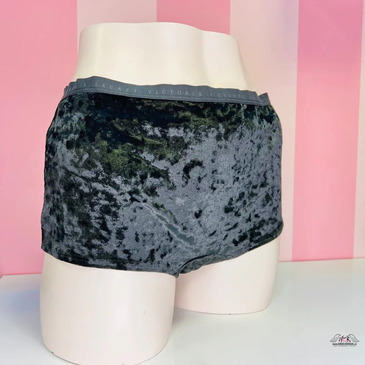 Crushed velvet chlapcové boxerky v tmavě šedé/černé barvě EliteComfort