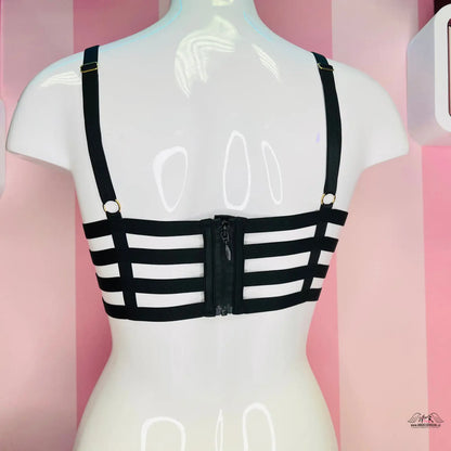 Černobílý pruhovaný braletka Victoria’s Secret s nastavitelnými ramínky