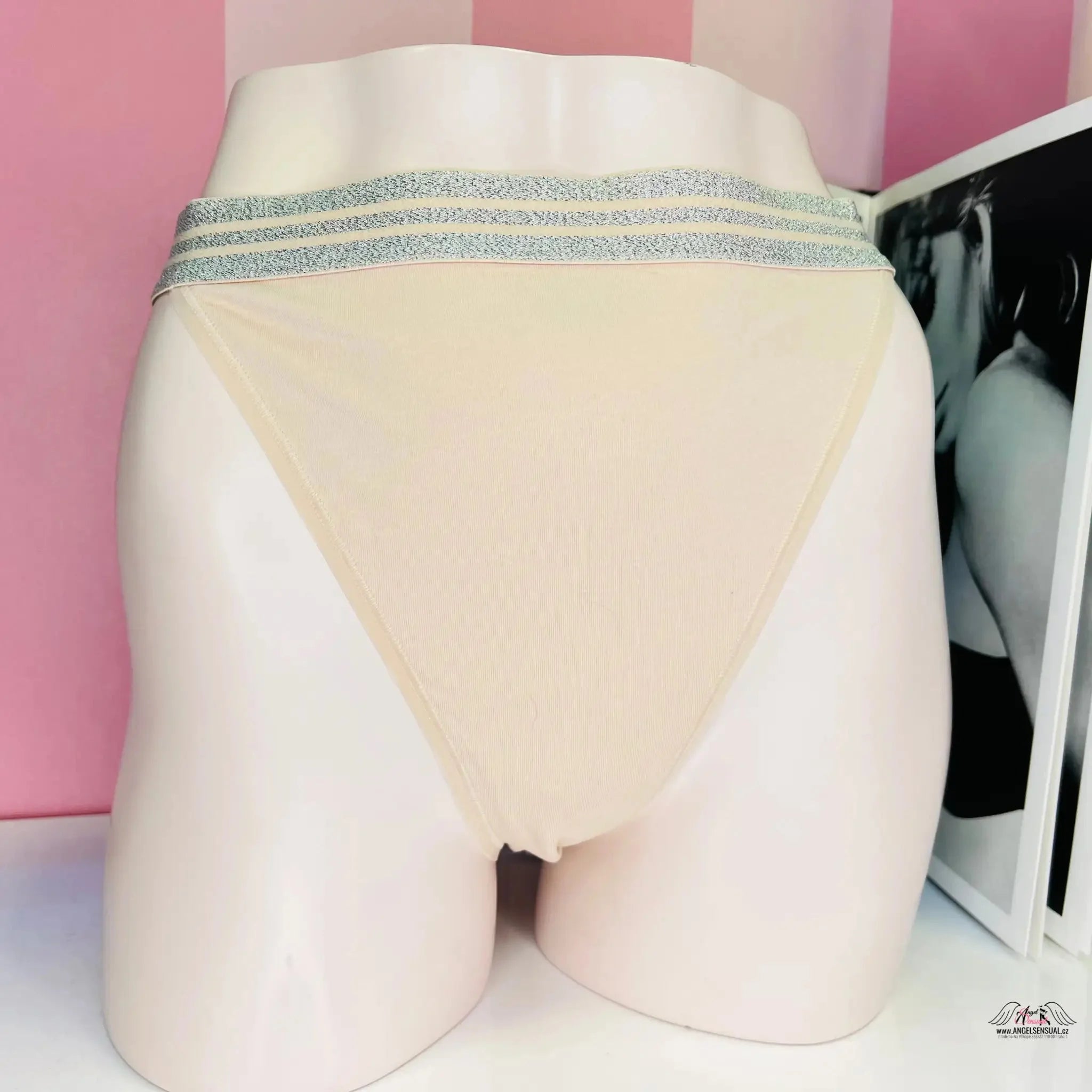 Kalhotky s vyšším pasem - Tělová / XL / Nové se štítky - Victoria’s Secret