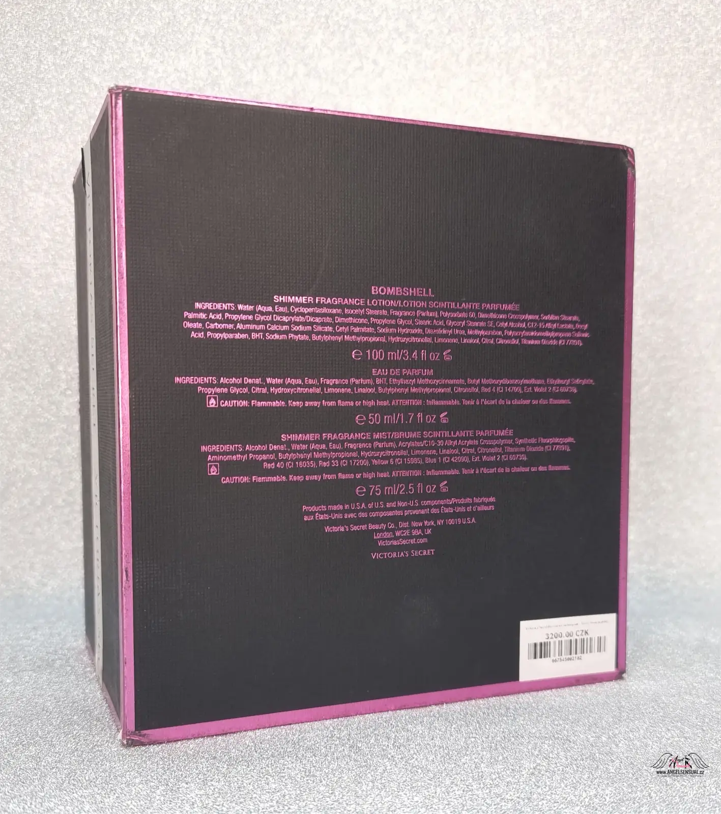 Black and pink Victoria’s Secret Bombshell cestovní balíček třpytivých vůní