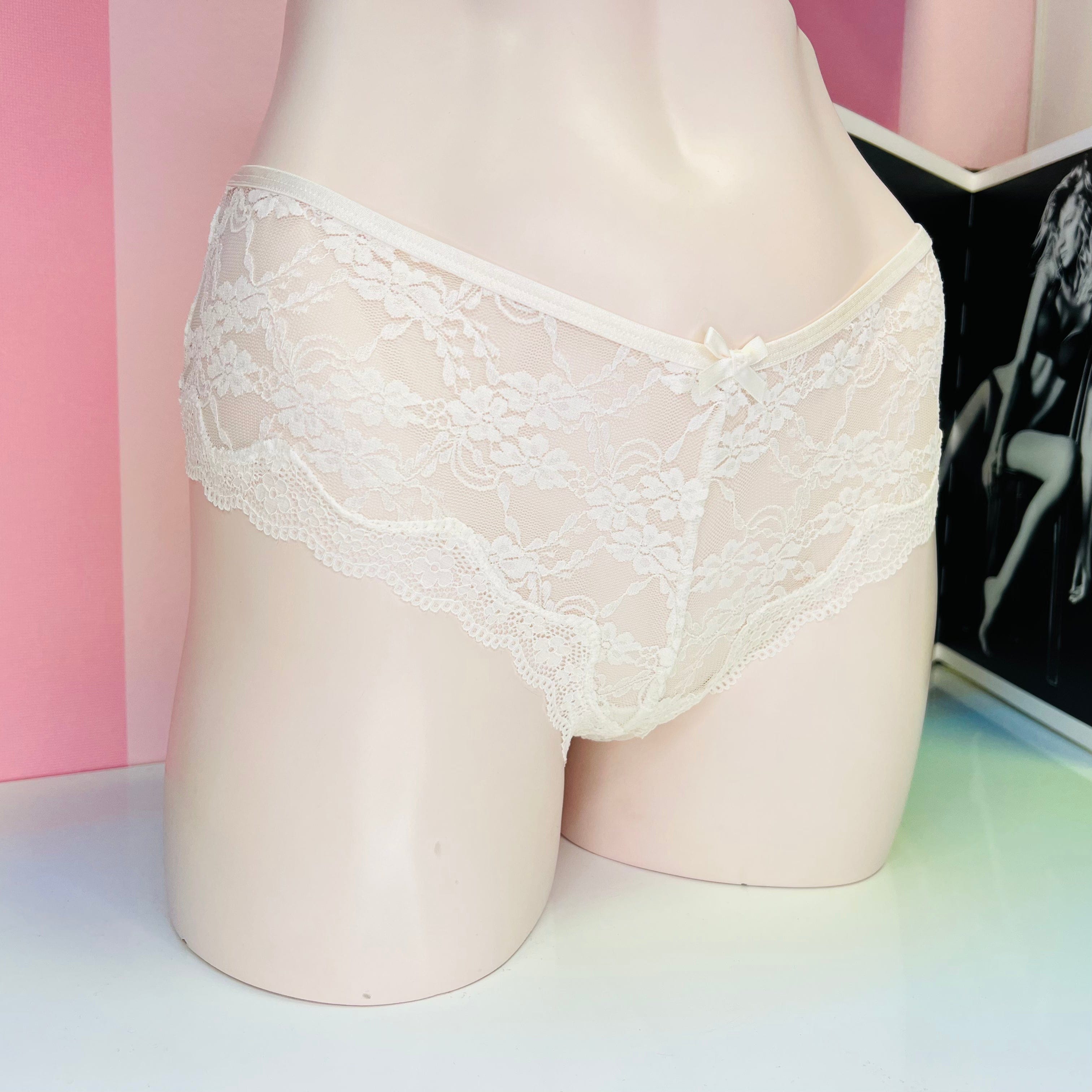 Krajkové kalhotky - L / Bílá / Nové se štítky - Cheeky Victoria’s Secret