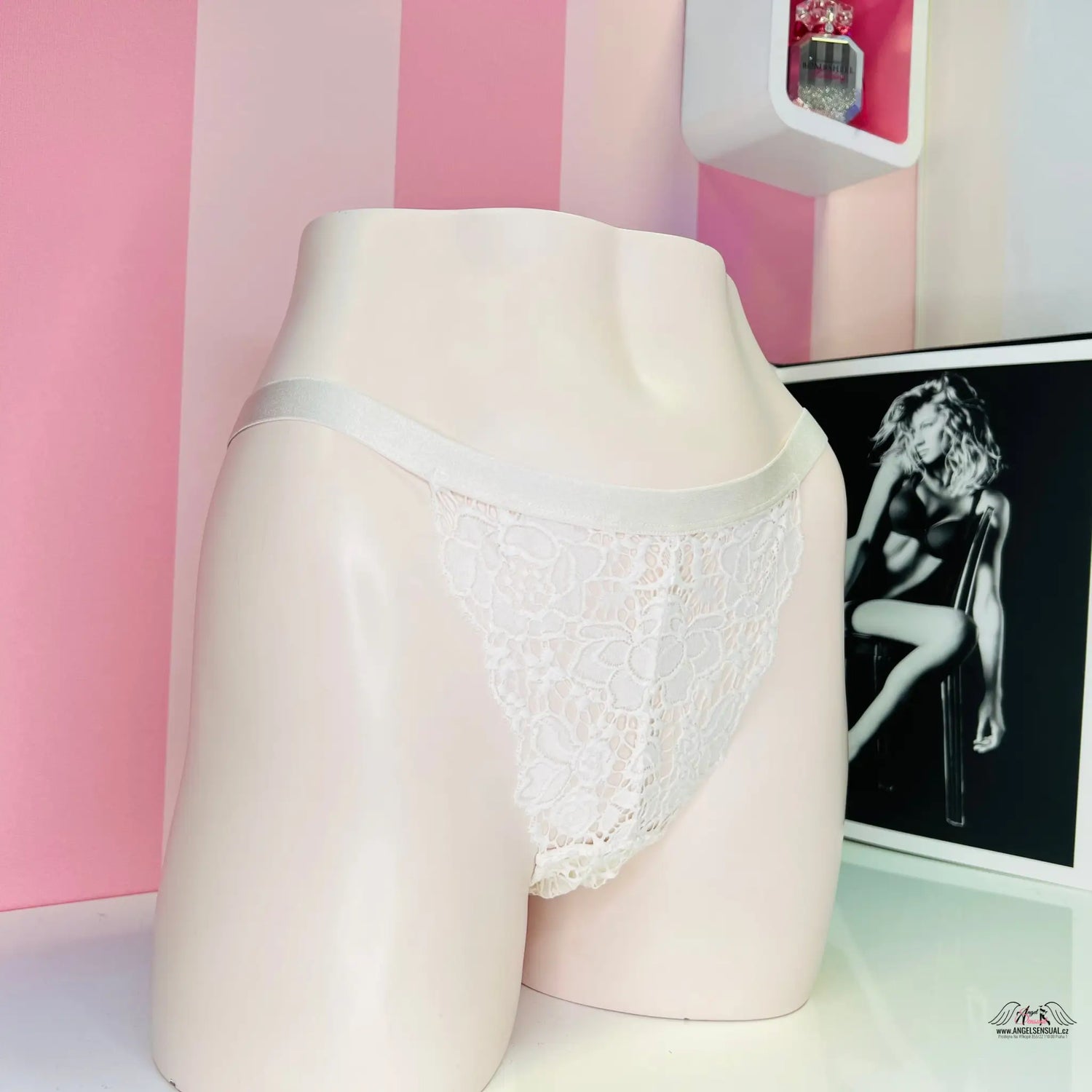 Krajkové kalhotky - M / Bílá / Nové se štítky - Kalhotky Victoria’s Secret
