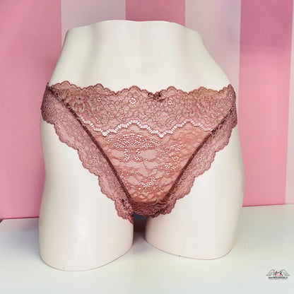 Krajkové kalhotky - XL / Hnědá / Nové se štítky - Kalhotky Victoria’s Secret