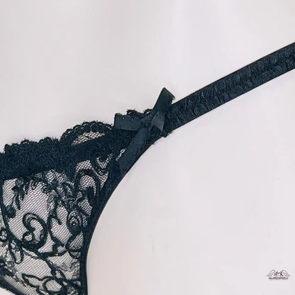 Černá krajková podprsenka s jemným květinovým vzorem pro sexy vzhled Laretta