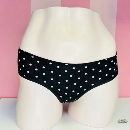 Černé puntíkované kalhotky z kolekce Luxus a pohodlí, elegantní bavlněné spodní prádlo