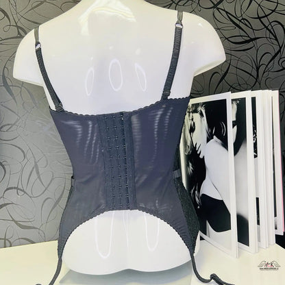 Černý korzet s bílým torso a černou krajkou, Luxusní baska Love od Agent Provocateur