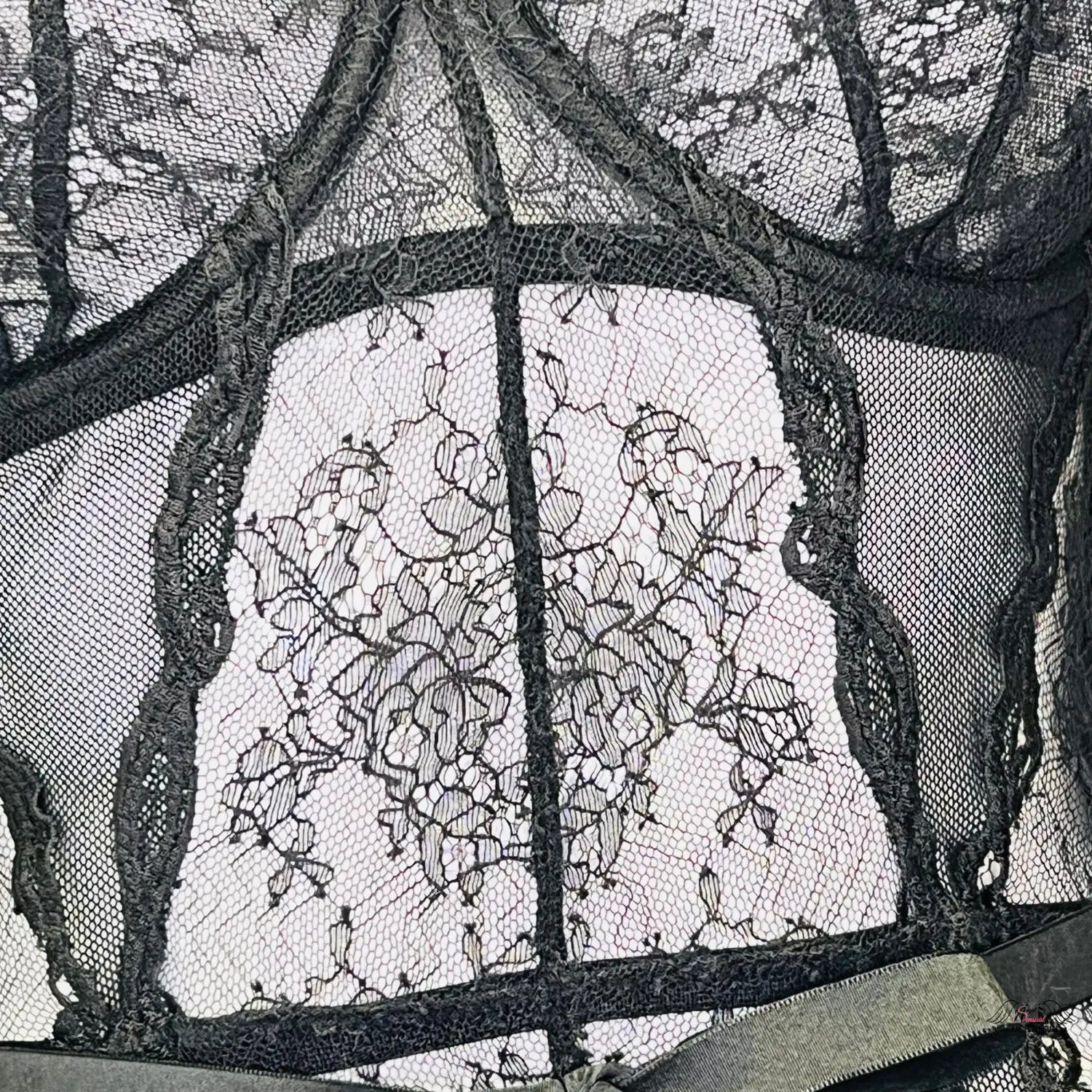 Detailní pohled na bralet ženy s nůžkami v produktu Luxusní basque Love od Agent Provocateur