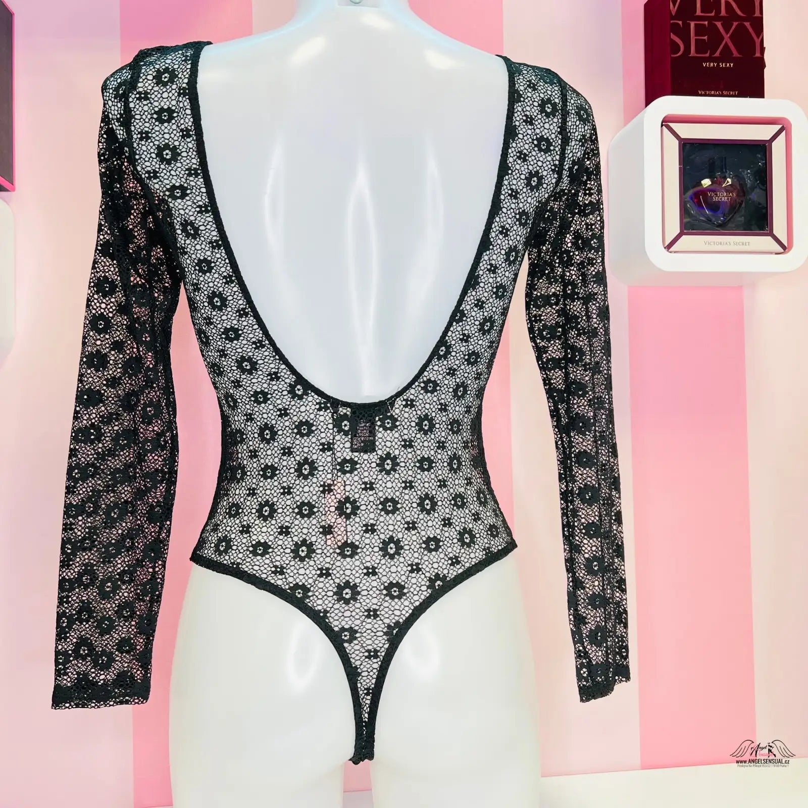 Černobílé body s černou krajkovou výšivkou, Luxusní Body od Agent Provocateur