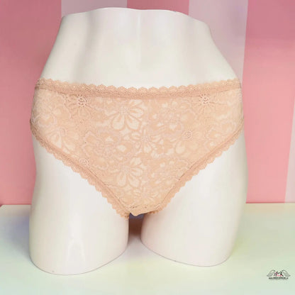 Beige květinové krajkové kalhotky Luxusní Celokrajkové pro eleganci a komfort