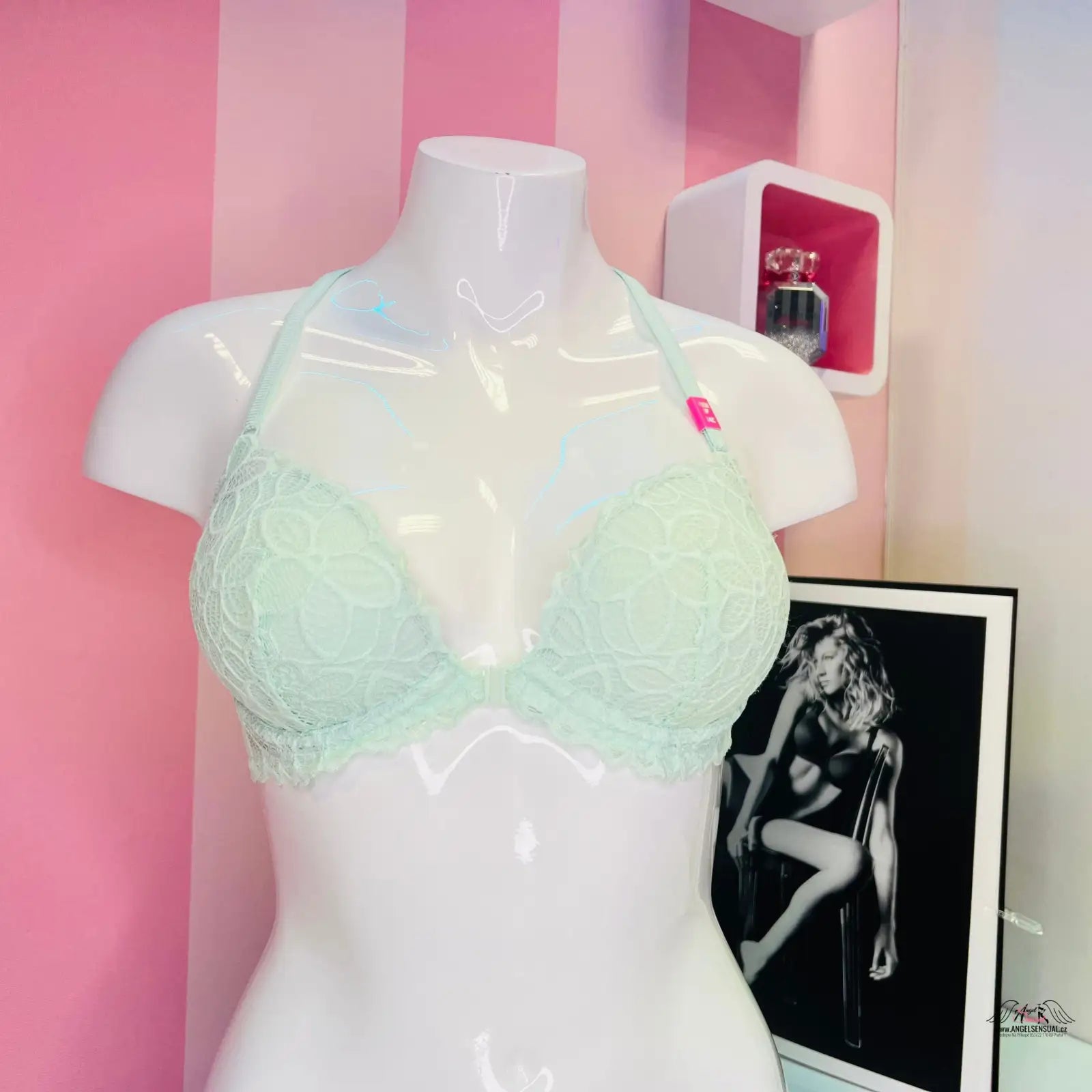 Mintová krajková podprsenka Luxusní Krajková Podprsenka pro elegantní vzhled
