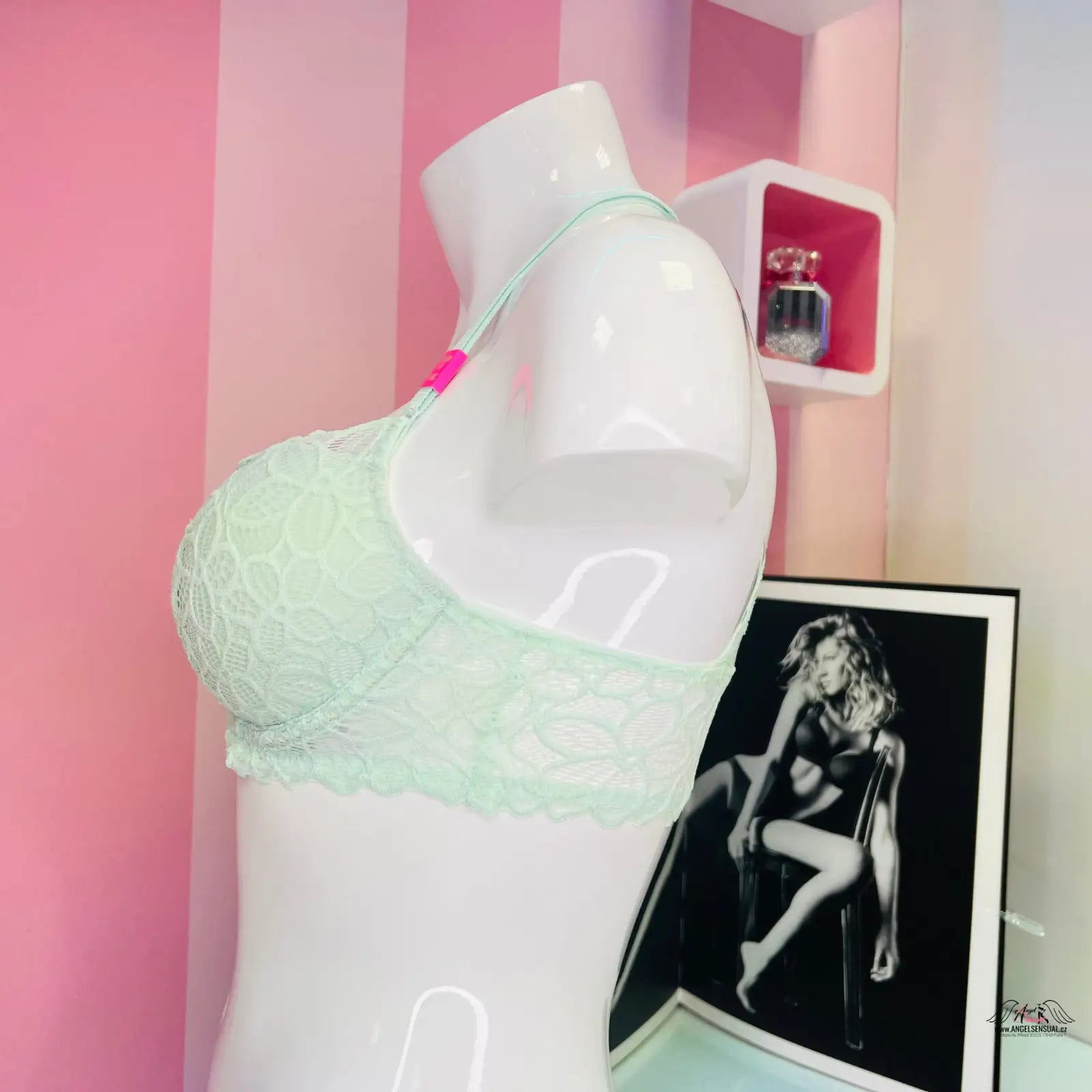 Mintovozelená krajková podprsenka Luxusní Krajková Podprsenka pro elegantní vzhled