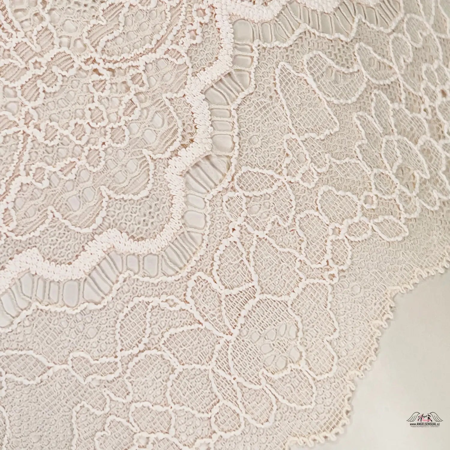 Jemná květinová krajka s detailními scalloped vzory na Luxusem Krajkovém Tangách