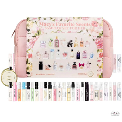 Růžová kosmetická taška s vzorky parfémů Dolce Gabbana Favorite Scents For Her sada obsahuje