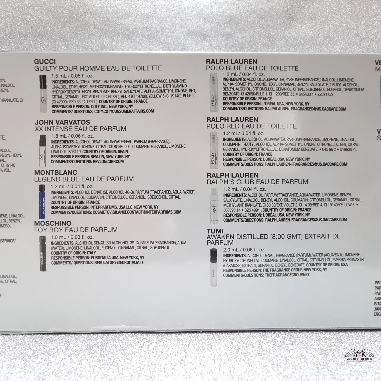 Vzorek parfémů Macy’s Favorite Scents For Him s Ralph Lauren Polo a pour homme eau