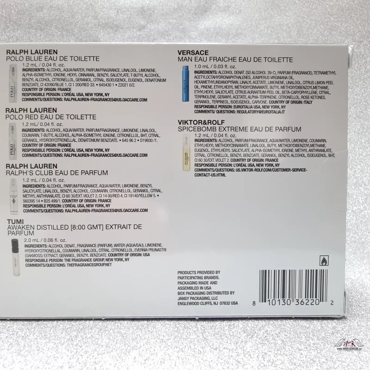 Sada vzorků parfémů Macy’s Favorite Scents For Him s Ralph Lauren Polo a Pour Homme Eau