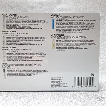 Sada vzorků parfémů Macy’s Favorite Scents For Him s Ralph Lauren Polo a Pour Homme Eau
