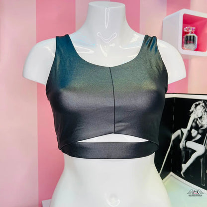 Šedý crop top na manekýnce v produktu Maximální Pohodlí pro aktivní životní styl