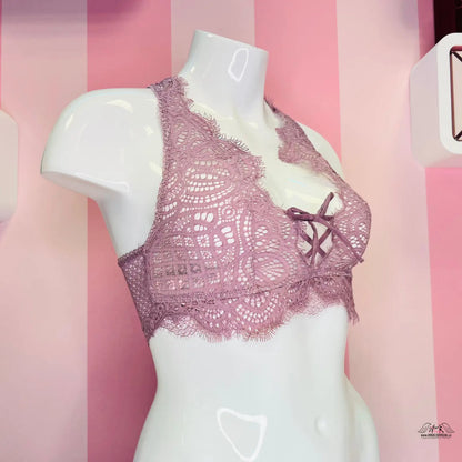 Dusty rose krajkový bralet s křížovým detailem vpředu od Victoria’s Secret