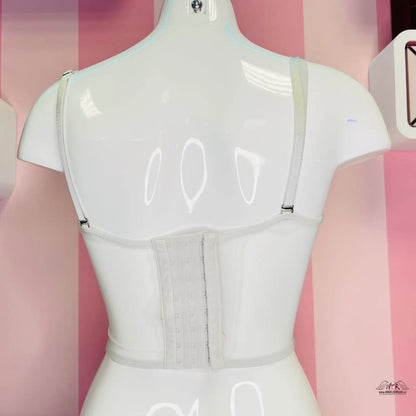 Bílý manekýn s nastavitelnými ramínky pro sexy stříbrný korzet Odhalte Eleganci