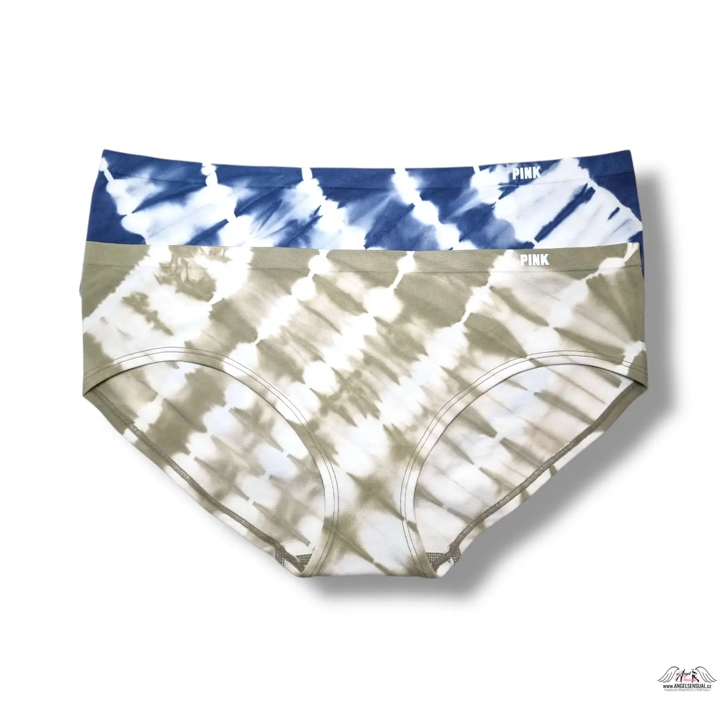 Modré a bílé batikované kalhotky PINK, 2 balení, lingerie