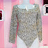 Longsleeve gepardí body PINK Body Leopard Vzor s výstřihem a střih tanga