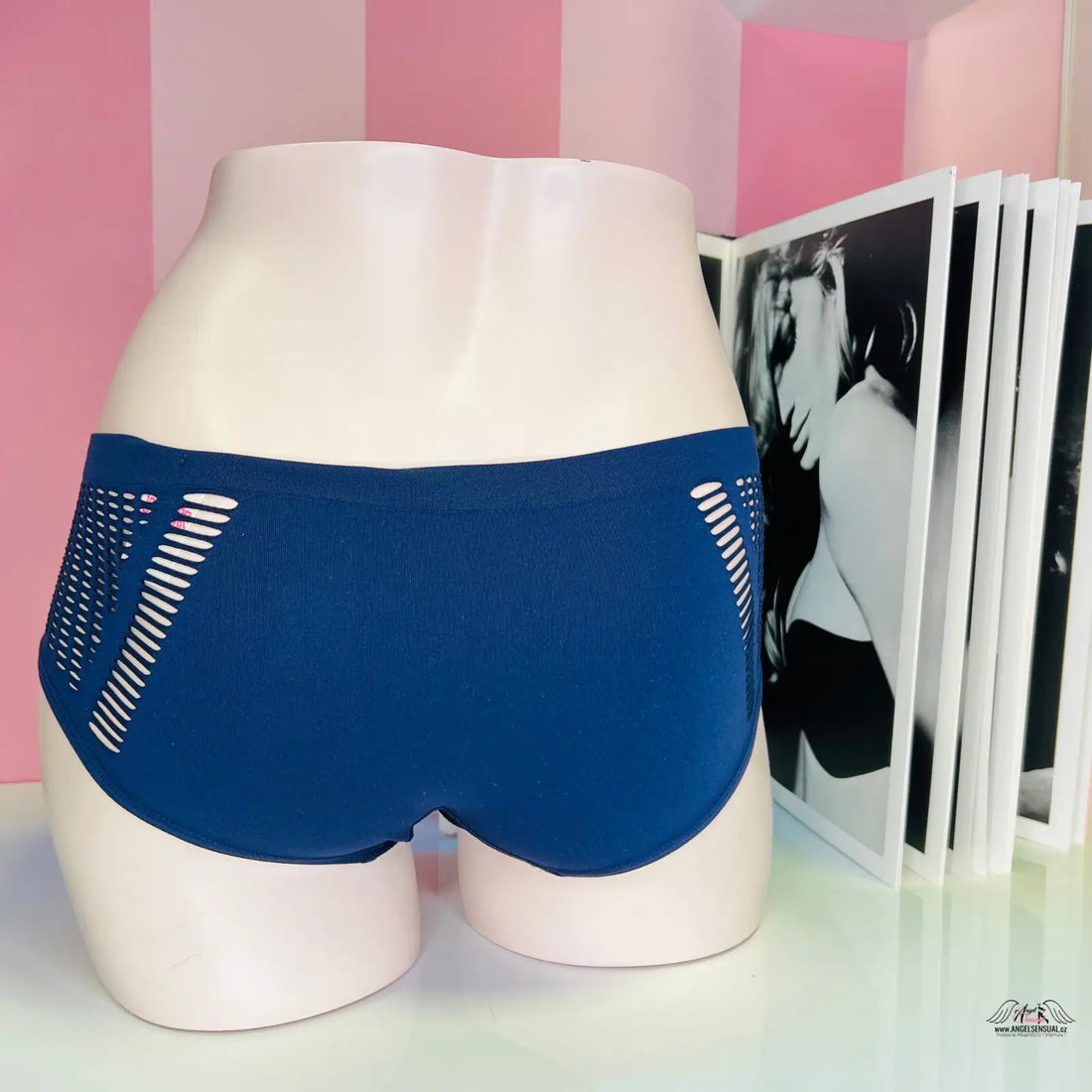 Modré hipster kalhotky agent provocateur s bočními rozparky, PINK Bokové Kalhotky