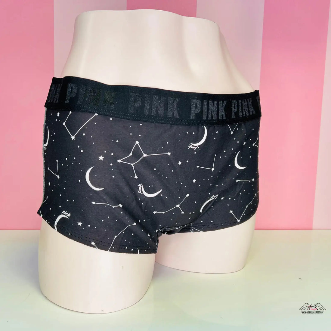 Bavlněné boxerky s hvězdami a měsícem, širokou gumou, PINK apparel & accessories