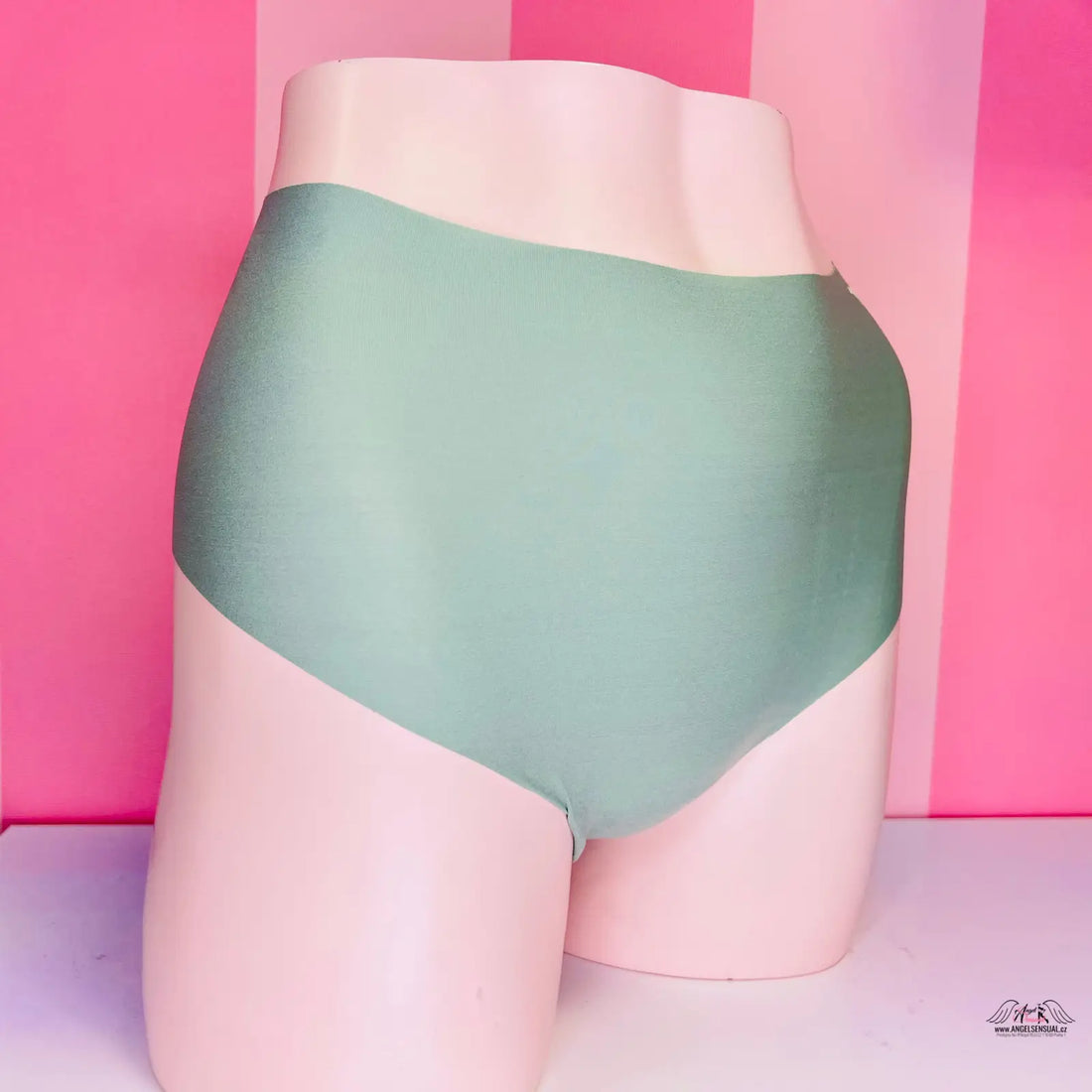 Zelené elastická tanga s vysokým pasem a logem Pink, ideální pro pohodlí a styl