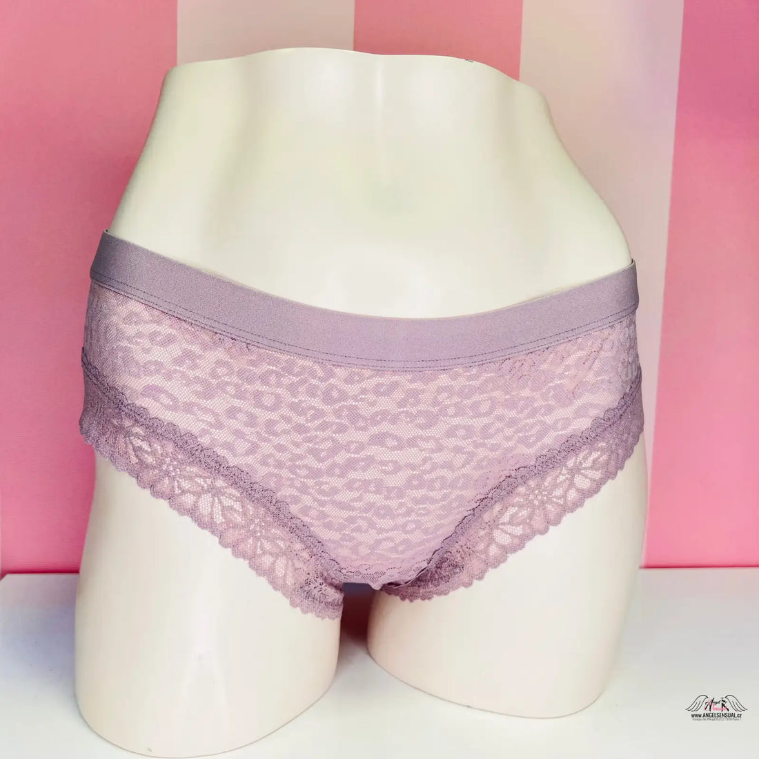 Lavender lace panties PINK Kalhotky Cheekster s jemnou síťovinou na zadní straně