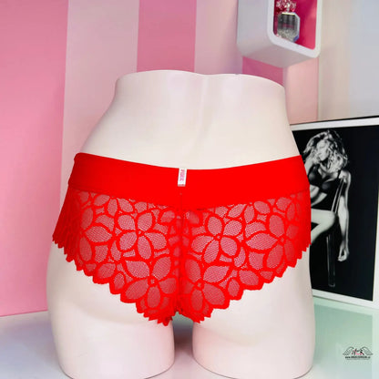 Červené krajkové kalhotky Cheekster z kolekce PINK Kalhotky, elegantní apparel &amp; accessories